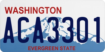 WA license plate ACA3301