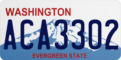 WA license plate ACA3302
