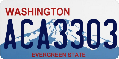 WA license plate ACA3303
