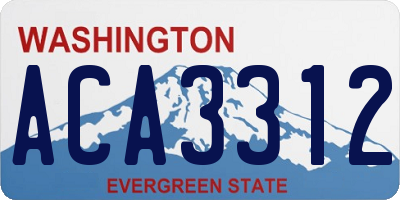 WA license plate ACA3312