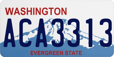 WA license plate ACA3313