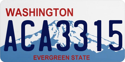 WA license plate ACA3315