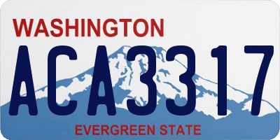 WA license plate ACA3317