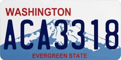 WA license plate ACA3318