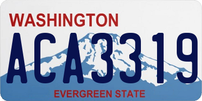 WA license plate ACA3319