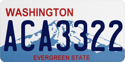 WA license plate ACA3322