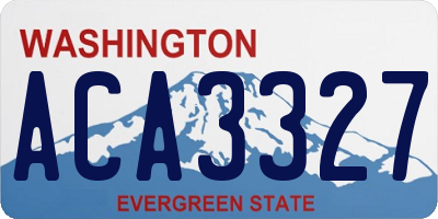 WA license plate ACA3327