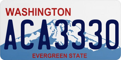 WA license plate ACA3330