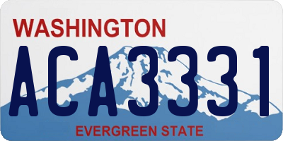 WA license plate ACA3331