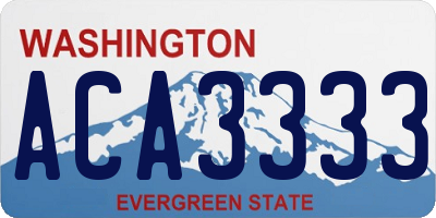 WA license plate ACA3333
