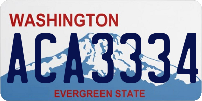 WA license plate ACA3334