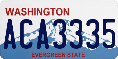 WA license plate ACA3335