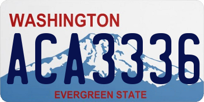 WA license plate ACA3336