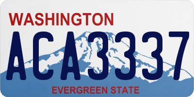 WA license plate ACA3337