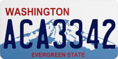 WA license plate ACA3342
