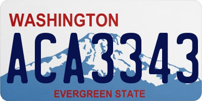 WA license plate ACA3343