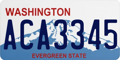 WA license plate ACA3345
