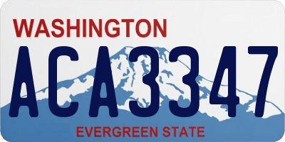 WA license plate ACA3347