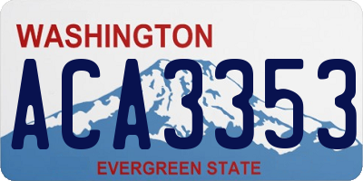 WA license plate ACA3353