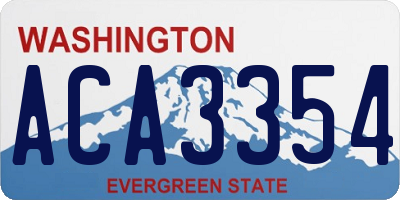 WA license plate ACA3354