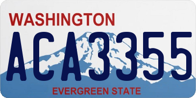 WA license plate ACA3355
