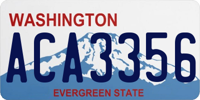 WA license plate ACA3356