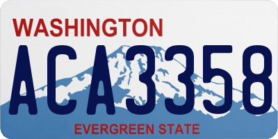 WA license plate ACA3358