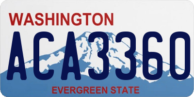 WA license plate ACA3360