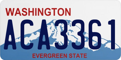 WA license plate ACA3361
