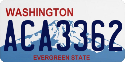 WA license plate ACA3362