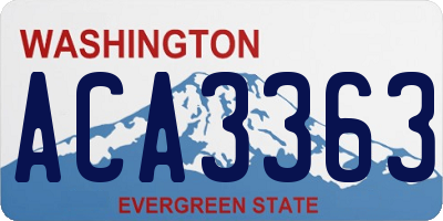 WA license plate ACA3363