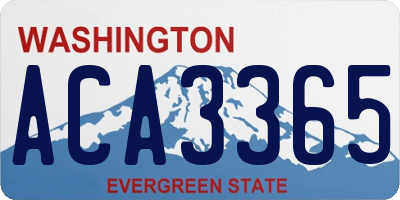 WA license plate ACA3365