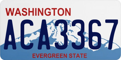 WA license plate ACA3367