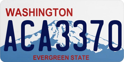 WA license plate ACA3370