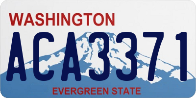 WA license plate ACA3371