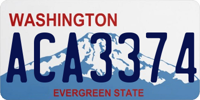 WA license plate ACA3374