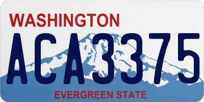 WA license plate ACA3375