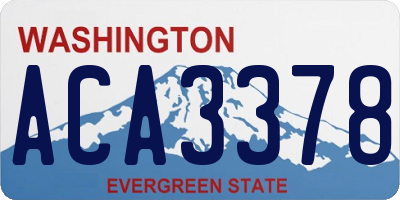 WA license plate ACA3378