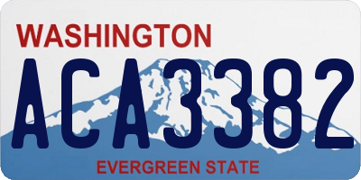 WA license plate ACA3382