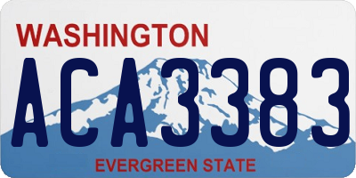 WA license plate ACA3383
