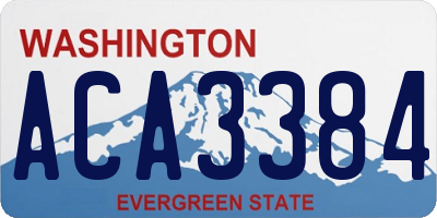 WA license plate ACA3384