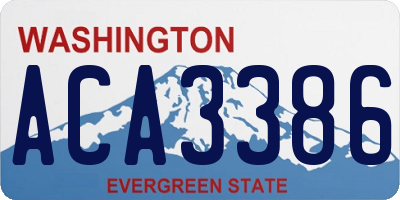WA license plate ACA3386