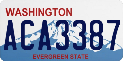 WA license plate ACA3387