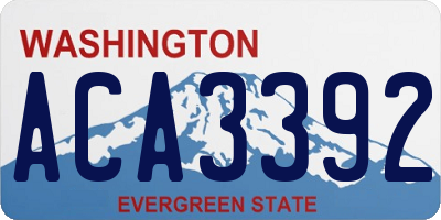 WA license plate ACA3392
