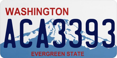 WA license plate ACA3393