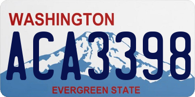 WA license plate ACA3398