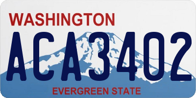 WA license plate ACA3402