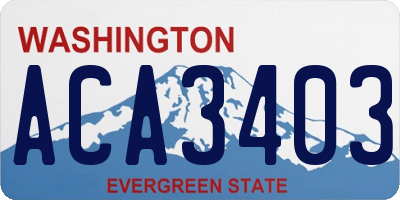 WA license plate ACA3403