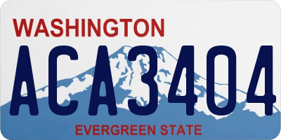 WA license plate ACA3404