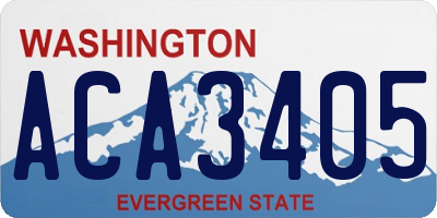 WA license plate ACA3405